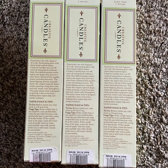 Creative Candles 6 NIP Taper candles - Picture 2 of 10